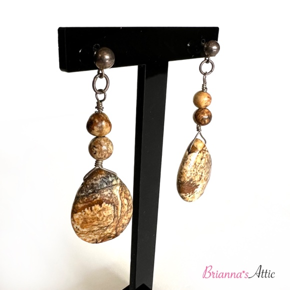 Picture Jasper Dangle Drop Handmade Earrings for Women - Picture 5 of 7